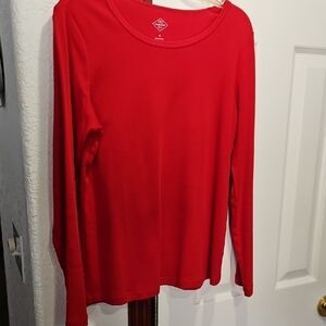 St. John's Bay Vibrant Red Long Sleeve Tee